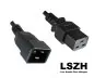 Preview: DINIC Kaltgerätekabel LSZH C19 auf C20, 1,5mm², IEC 60320-C19/C20, 16A, schwarz, 1,80m